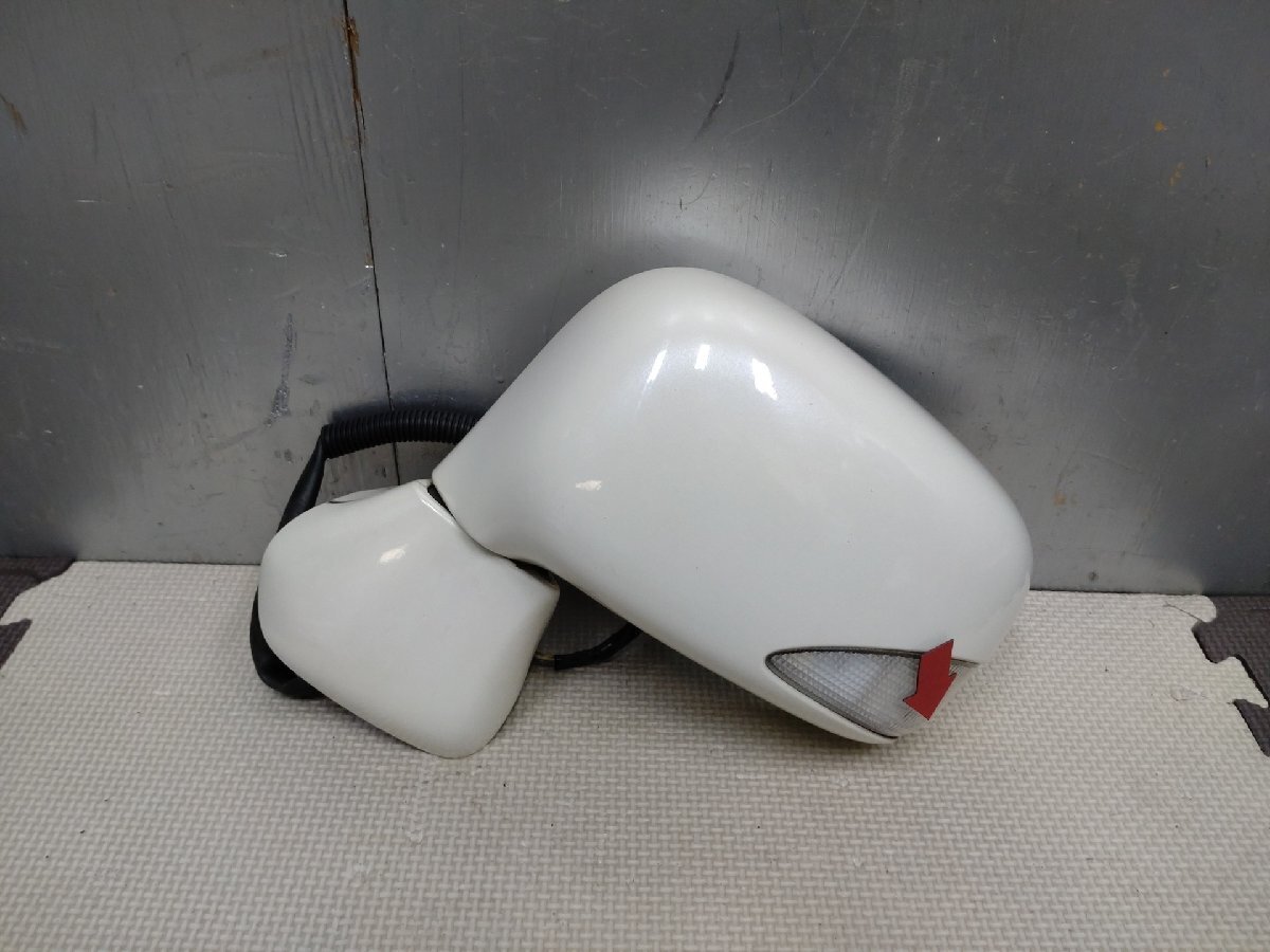 ■ライフ●左ドアミラー NH624P 白パール 76250-SFA-N51 電動格納 ウインカー付□JB5(29835/ク19)拍卖