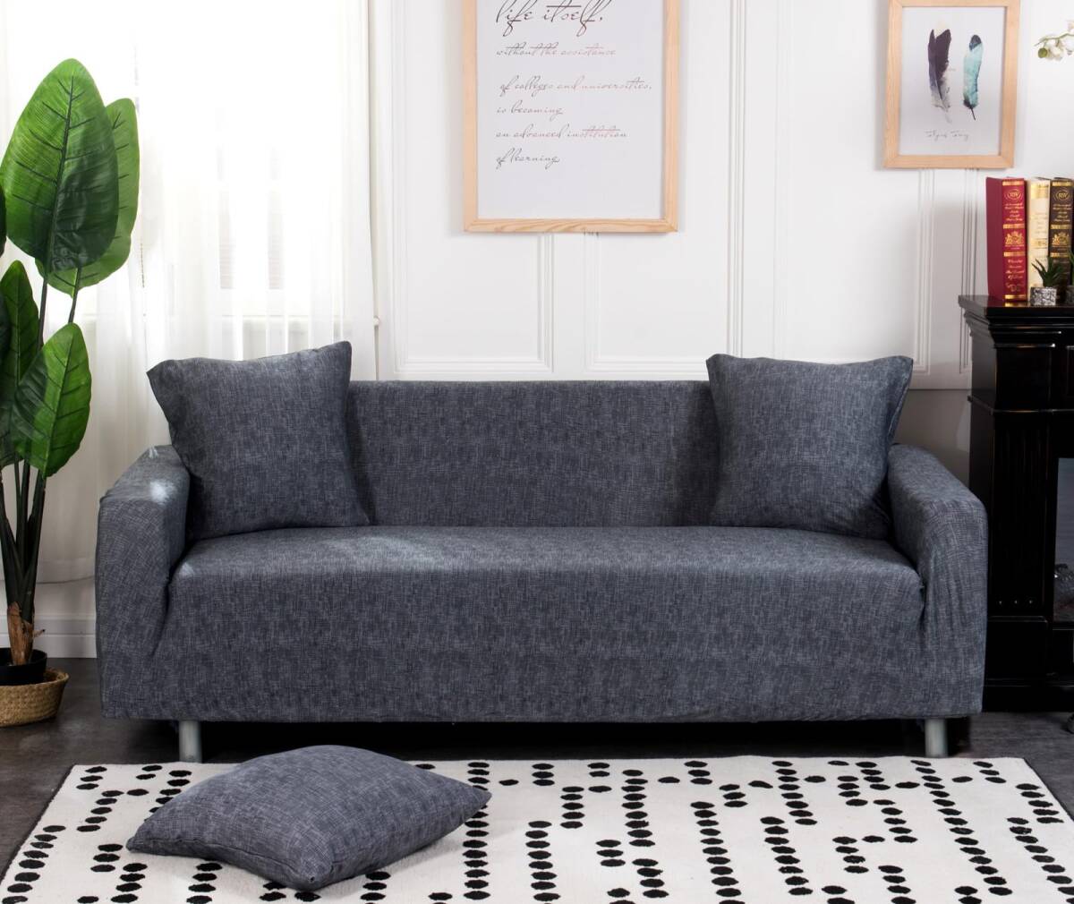 防止 傷 猫 クッションカバー2枚付 犬 伸縮素材 柔らかい 滑り止め 超便利 肘付き ソファーカバー ソファーカバー 北欧風 幅拍卖