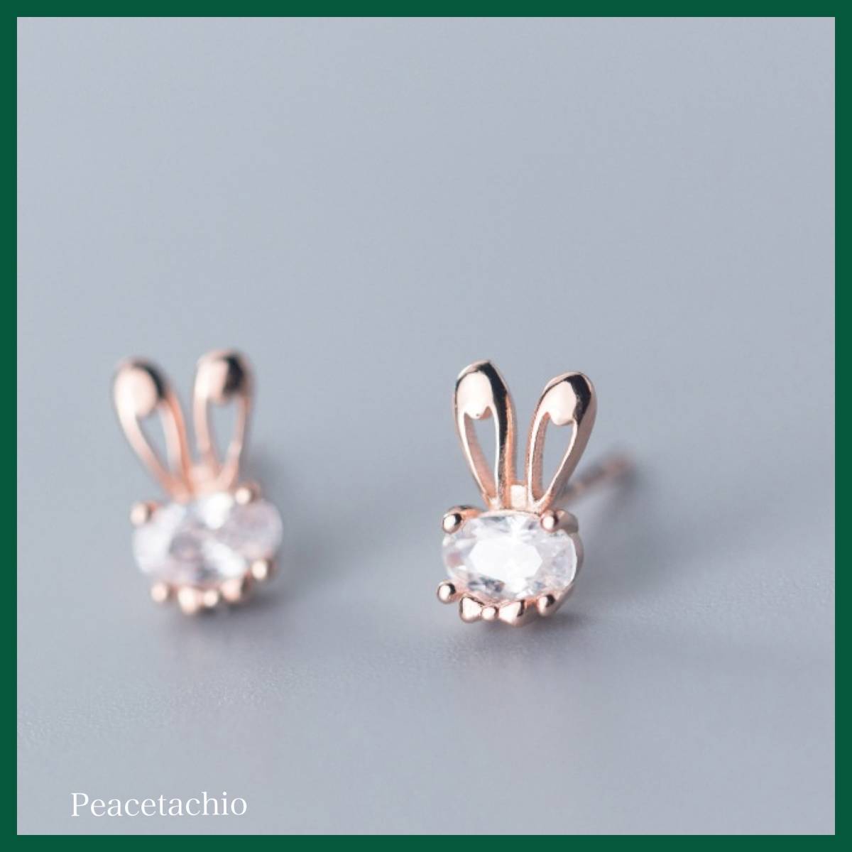 ピアス Silver925 うさぎ 兎 ピンクゴールド CZダイヤ アレルギー対応 プレゼント ギフト ケース付き拍卖