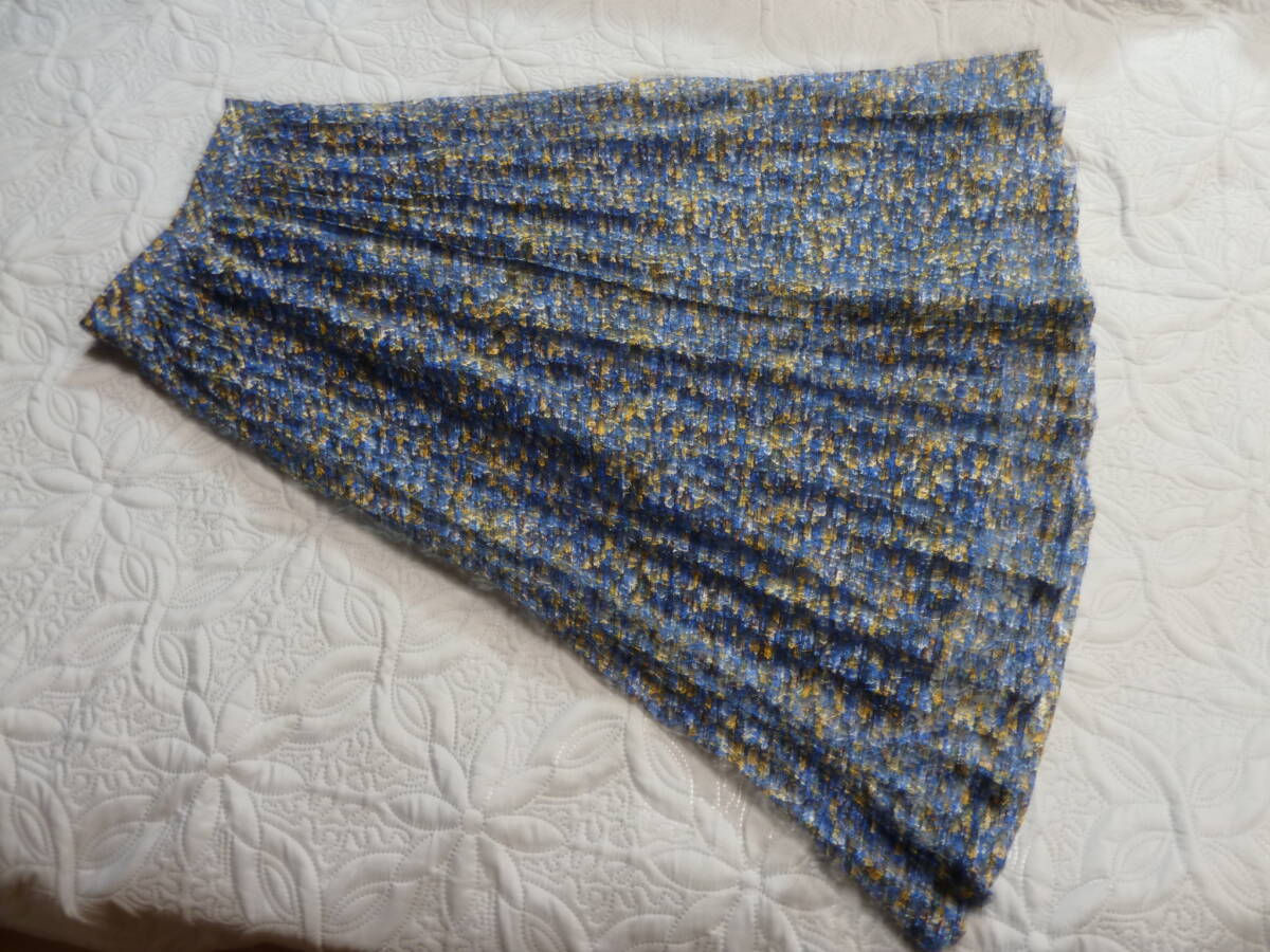 春夏 2.3回着用 美品 Dukkah ブルー系 お花レース 小花柄 ふんわり マキシ丈 フレアースカート F M L 定形外450円発送 同梱OK拍卖