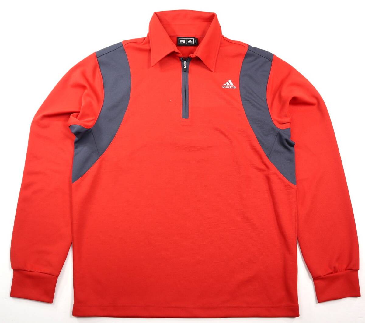美品★adidas golf アディダス・ゴルフ ハーフジップ長袖ドライシャツ/日本製/Lサイズ拍卖