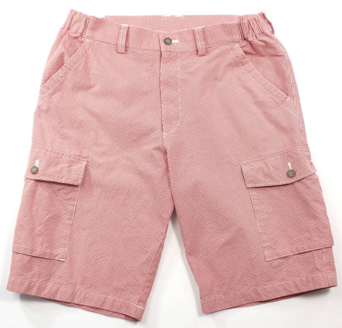 美品★CUTTER & BUCK カッターアンドバック ギンガムチェック ショートカーゴパンツ/短パン/ハーフ/ショーツ/Lサイズ拍卖