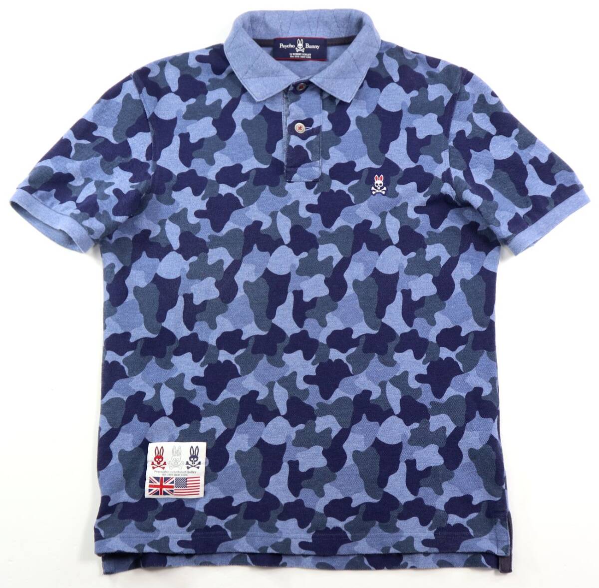 美品★Psycho Bunny サイコバニー カモフラージュ柄 半袖ポロシャツ/Mサイズ拍卖