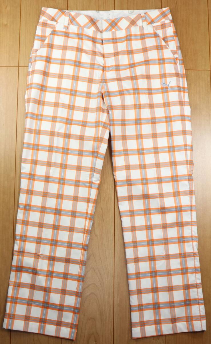 美品★PUMA GOLF プーマ・ゴルフ チェック柄ストレッチドライパンツ/Lサイズ拍卖