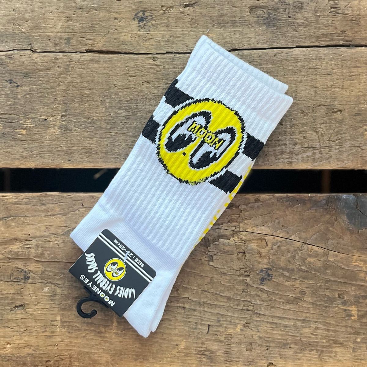 ★MOONEYES★レディース ラインソックス 23~25cm ムーンアイズ アイボール MOONEYES 靴下 女性 アメリカン雑貨 アメカジ スポーティー USA拍卖