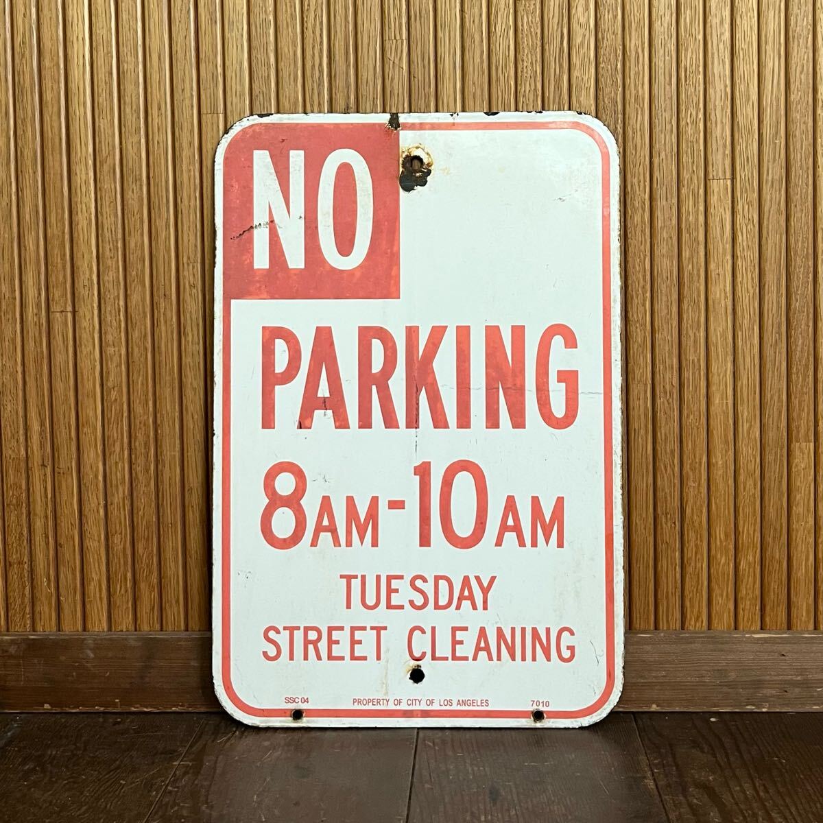 ★本物★アメリカ 看板 NO PARKING 駐車禁止 ホーロー ストリートサイン ウォールサイン 標識 ガレージ ビンテージ 世田谷 ノーパーキング拍卖