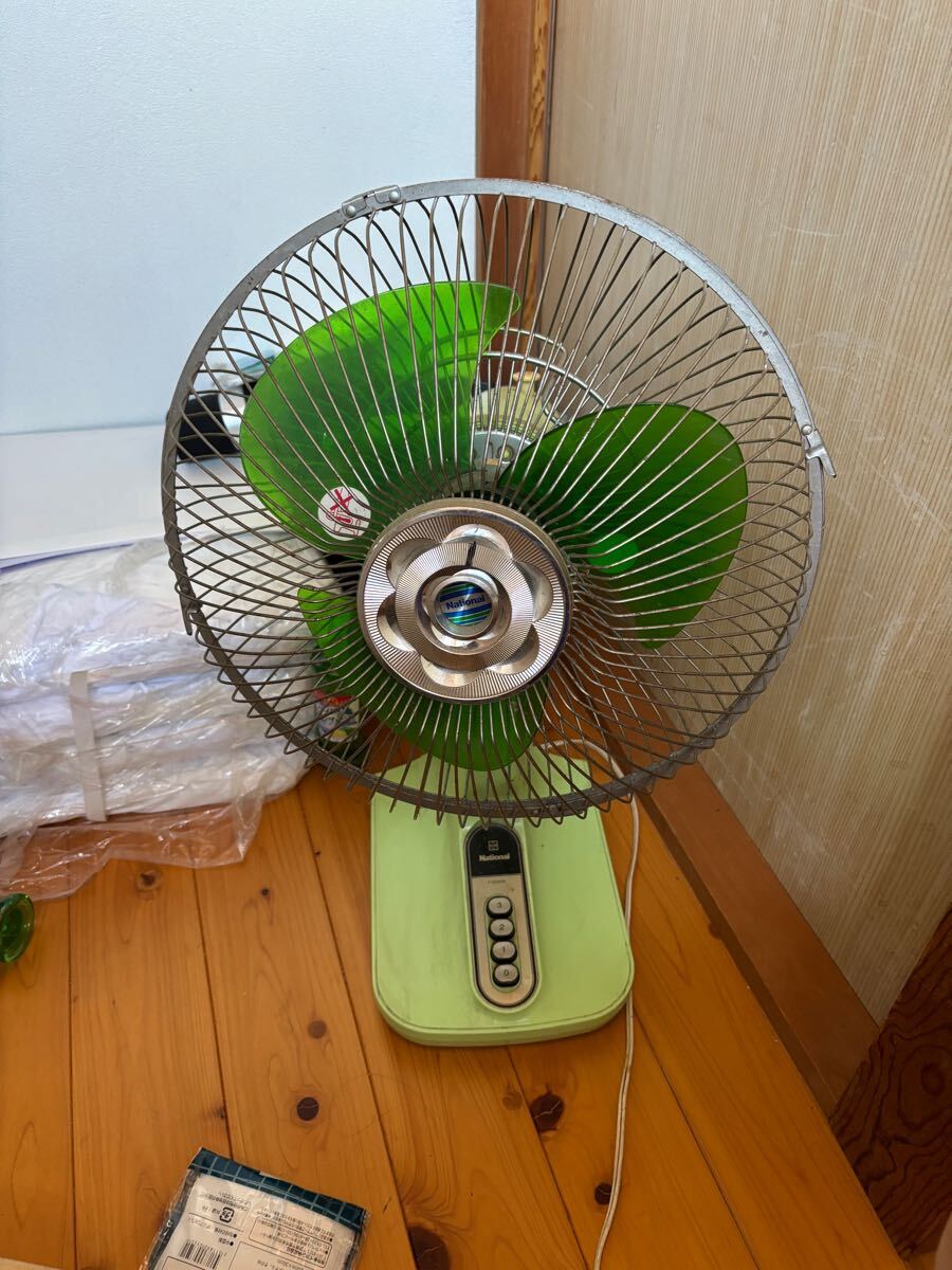 昭和レトロ 扇風機 ナショナル F-30A1M 動作品 緑羽根 レトロ家電拍卖