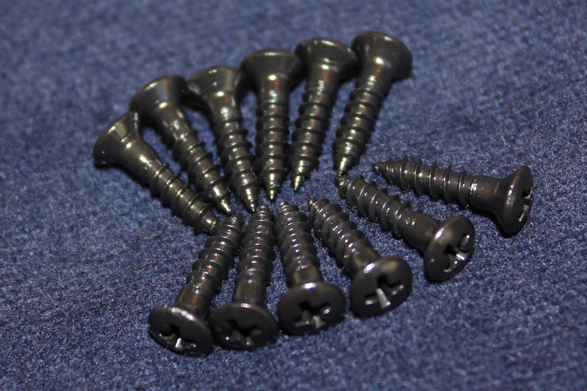 ★日本製 ピックガードビス等 ステンレスブラック バックパネルネジ 2.7×13 12本セット 黒★拍卖