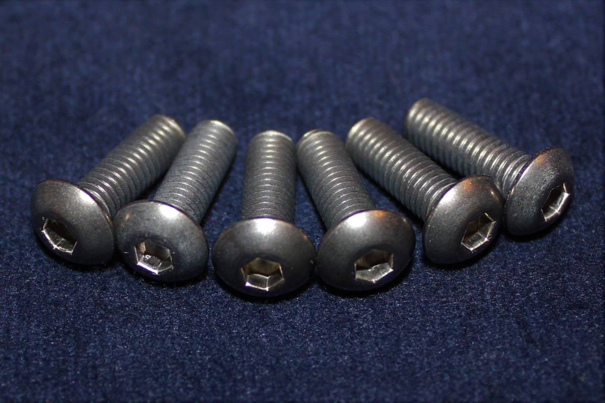 ★純チタン MOMO NARDI モモ ナルディ等 ステアリングビス レース他 六角穴ボタン型ボルト M5×15 ネジ 新品 6個セット★拍卖