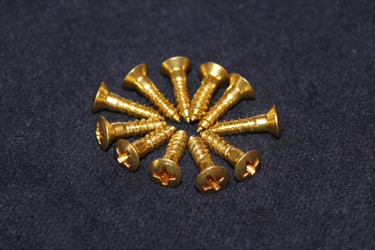 ★日本製 ピックガードビス等 ゴールド バックパネルネジ ブラス 真鍮 20本セット 金★拍卖