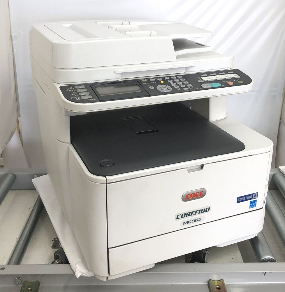 【印刷枚数:19475枚】OKI A4カラー複合機 コピー機 COREFIDO MC363dnw 中古トナー付き 印字良好 一週間返品保証【H25072404】拍卖