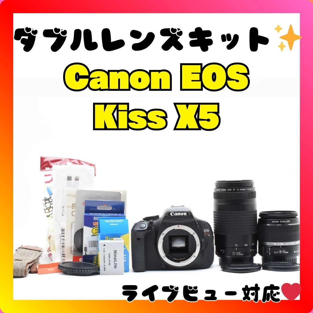 ダブルズームキット Canon EOS Kiss X5 フルHD対応拍卖
