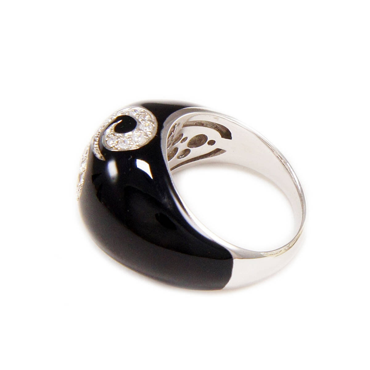 12号 13号 15号 18号 19号 21号 22号 エナメルジルコニア925シルバーロジウムメッキリングGF-19636BK拍卖