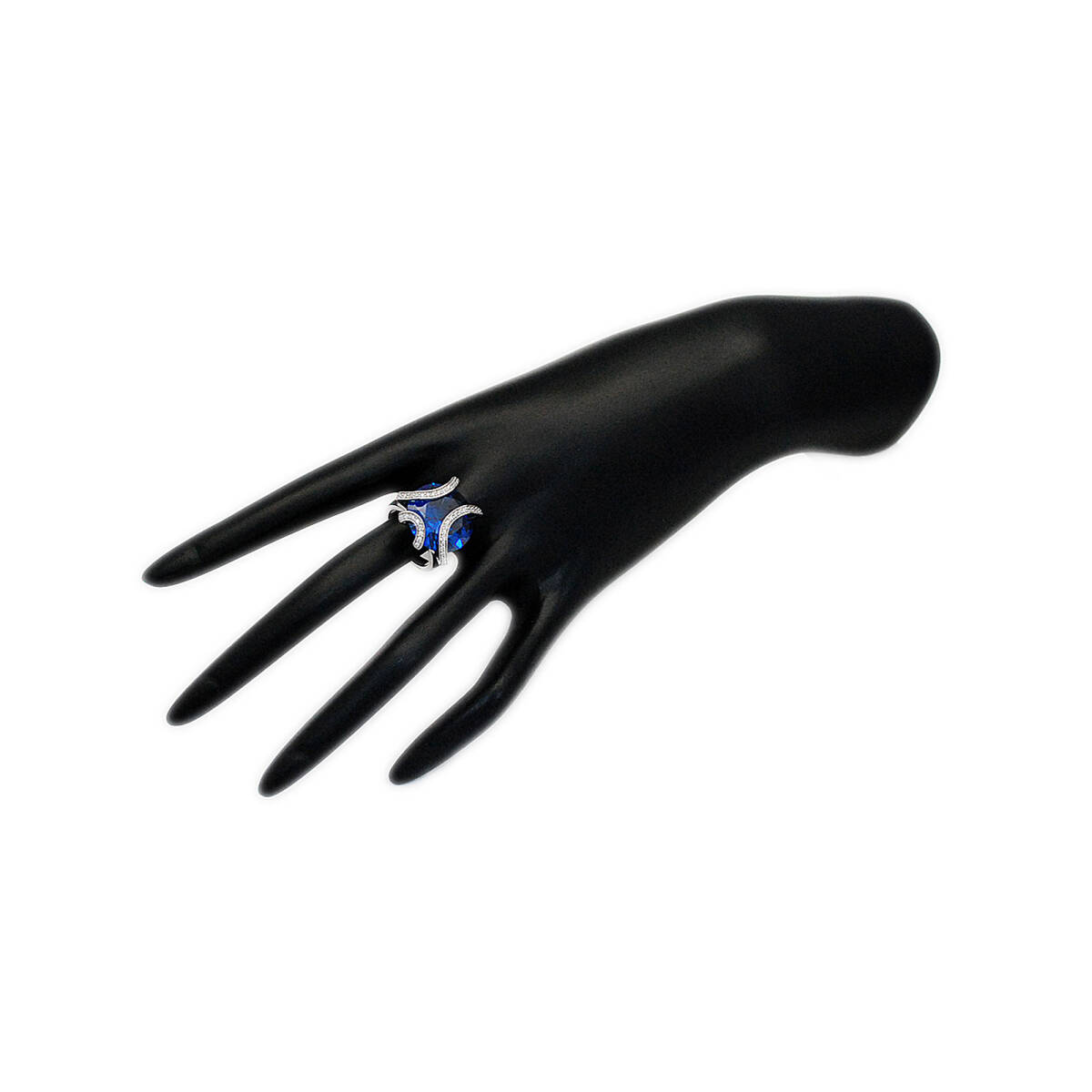 16号 人工ブルーサファイアジルコニア925シルバーリング925刻印あり GF-19246BL拍卖