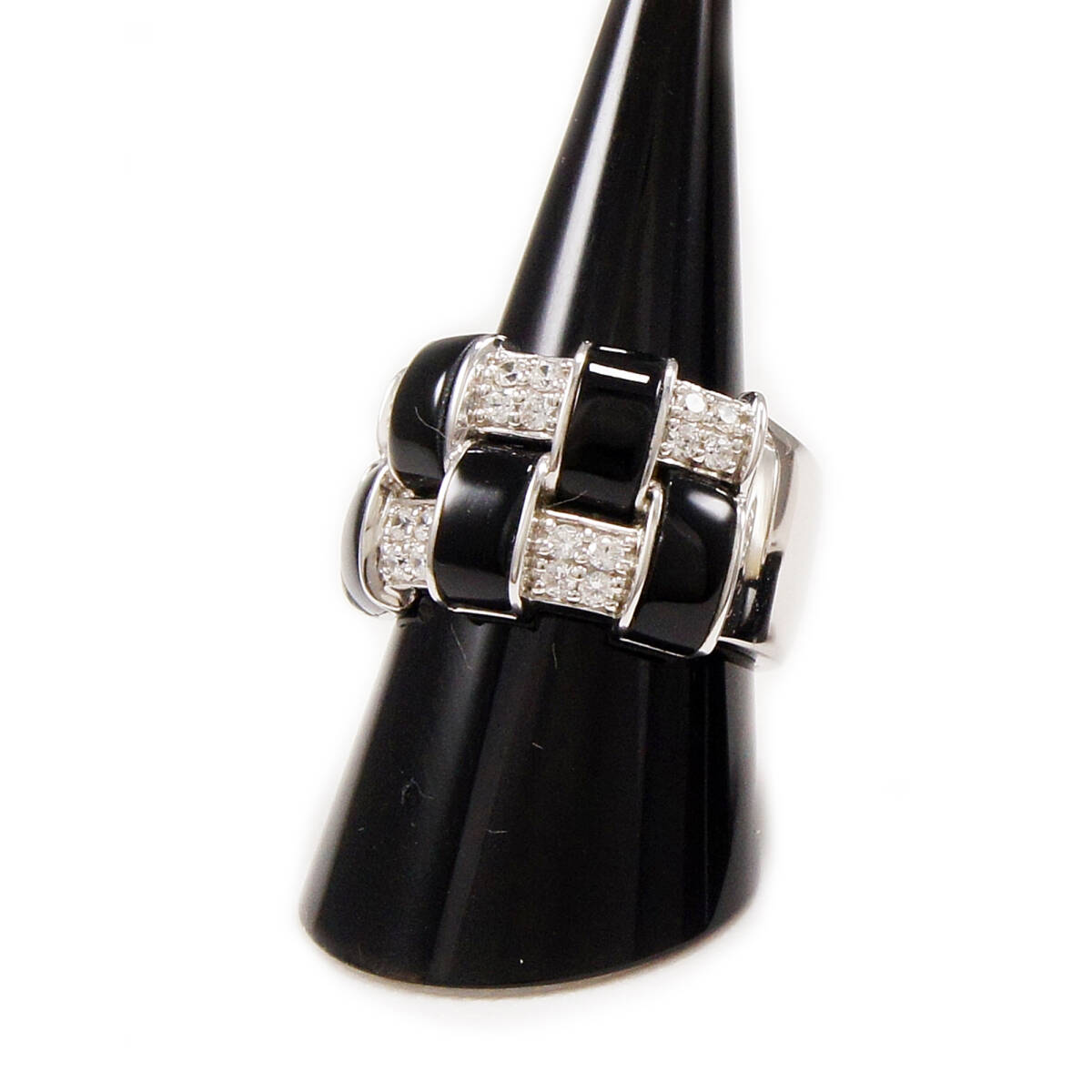 16号 オニキスジルコニア925シルバーロジウムメッキリング925刻印あり GF-19989BK拍卖