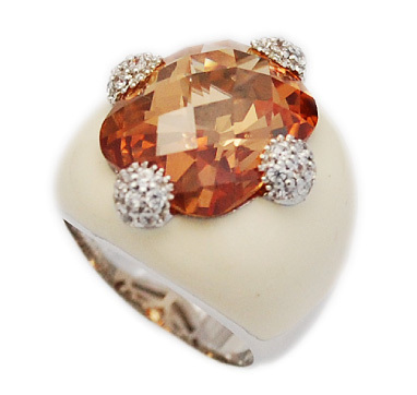 16号 19号 20号 21号 22号 人工シトリンジルコニアエナメル925シルバーリングEN-18826W拍卖