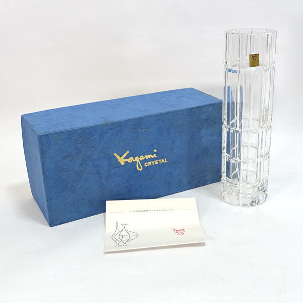 ★ カガミクリスタル 花器 カガミクリスタル クリスタルフラワーベース F-634/C-588 (0220527466)拍卖