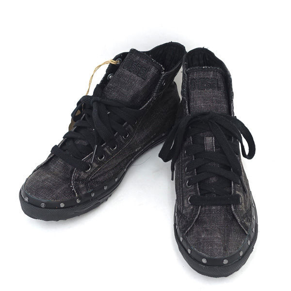 ★ ディーゼル スニーカー スタッズ ブラック 25.5cm タグ付き S12-10-LL (0220524580)拍卖