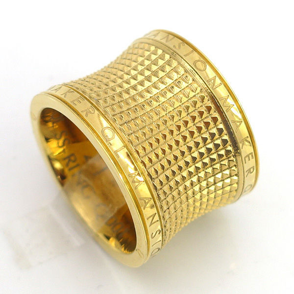 ★ QL Mansion Maker リング サージカル ステンレスリング 指輪 ゴールドカラー 21号 (0220527954)拍卖