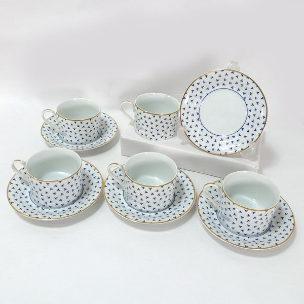 ★ ティファニー 洋食器 ティファニー ダンシングTカップ&ソーサー(5客) (0220526212)拍卖