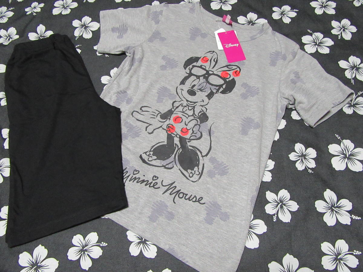 ディズニー☆ミニー半袖パジャマ☆グレー150拍卖