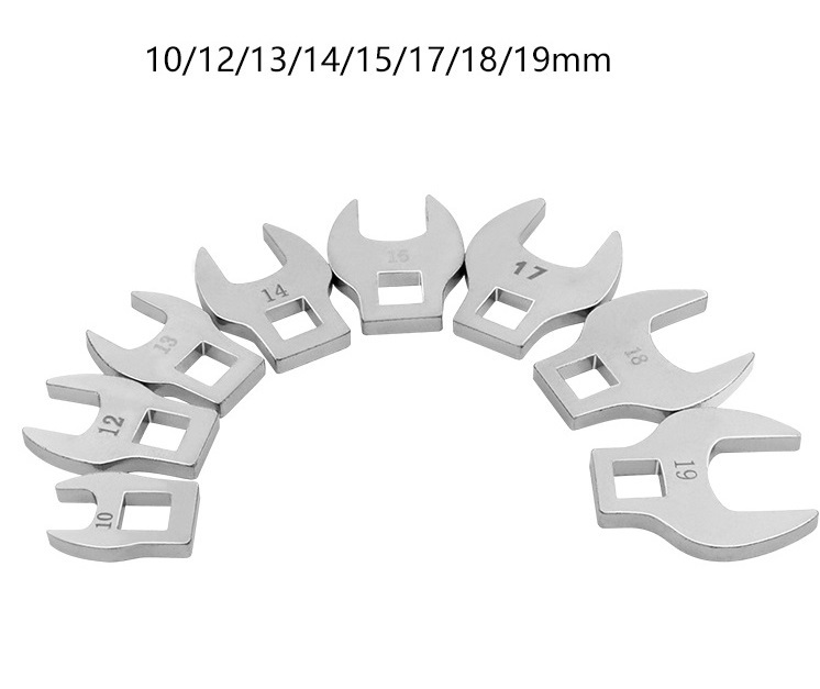 軽量 薄型 クローフットレンチ10.12.13.14.15.17.18.19mm☆8点セット☆3/8拍卖