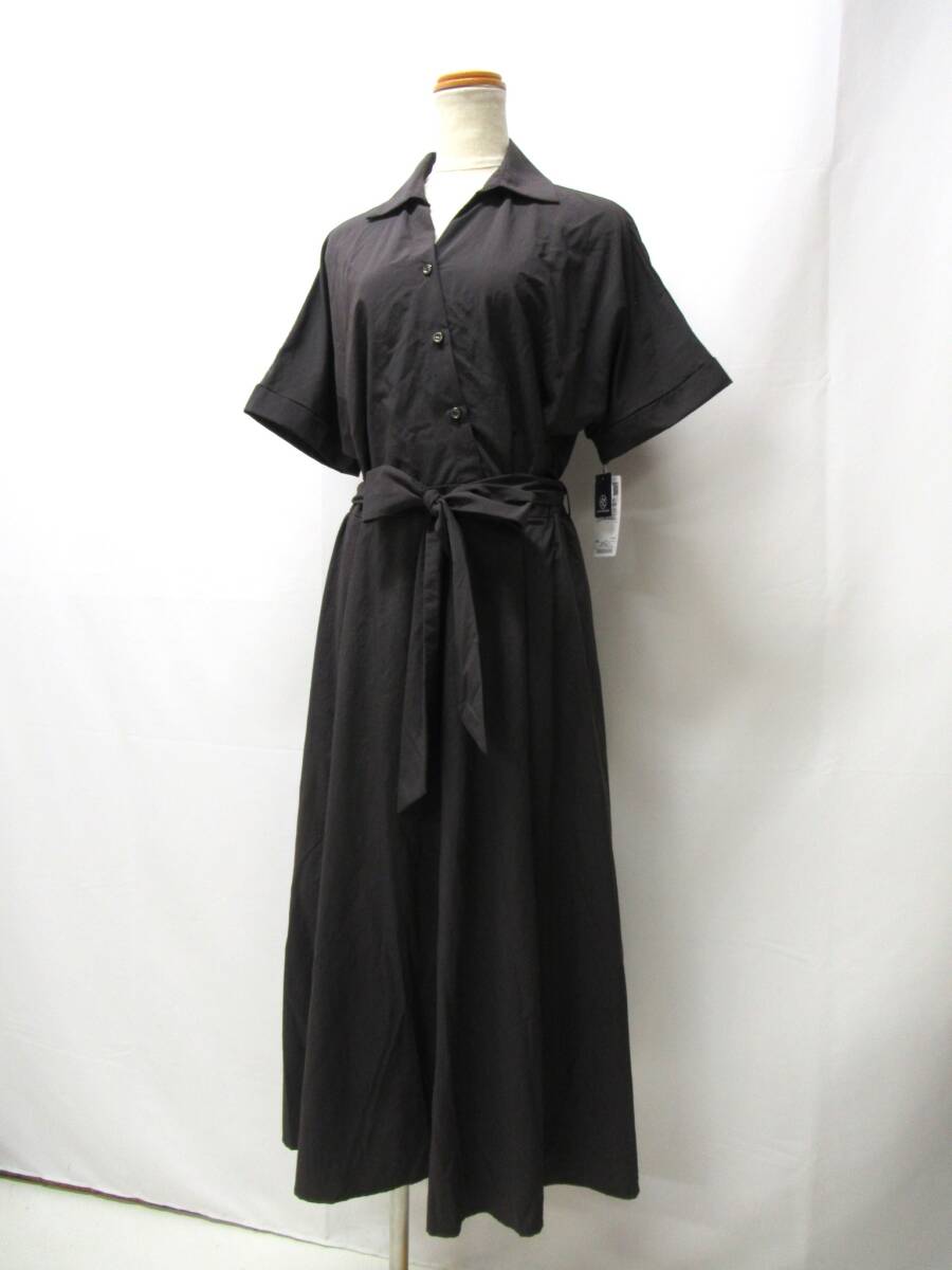 【送900円】9411 未着用品 SHIPS シップス ナイロンシャツワンピ―ス ロング丈 半袖 グレー系 撥水加工 ナイロン100% ONE SIZE拍卖