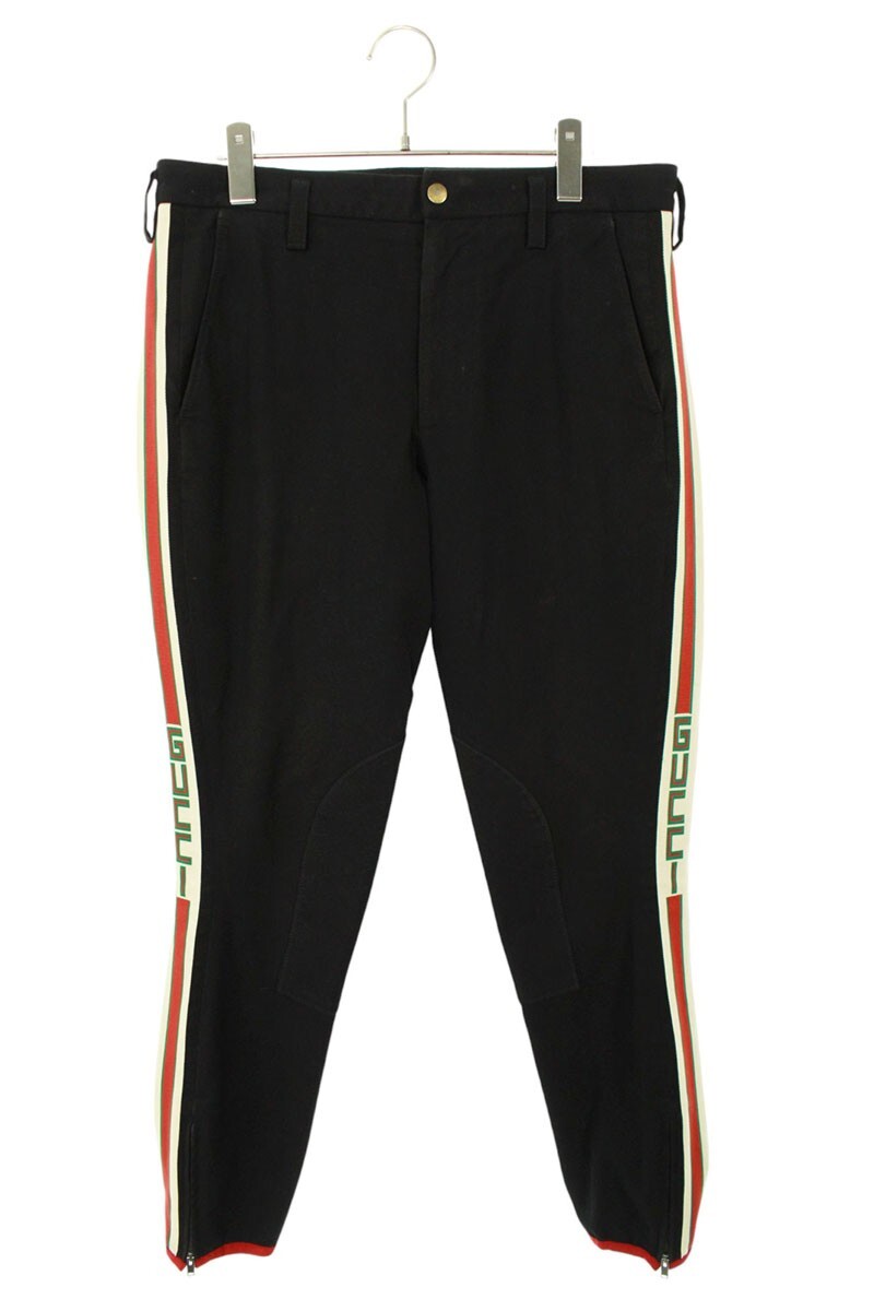 グッチ サイズ:48 18SS 495695 Z7576 サイドロゴラインギャバジンストレッチロングパンツ 中古 BS99拍卖