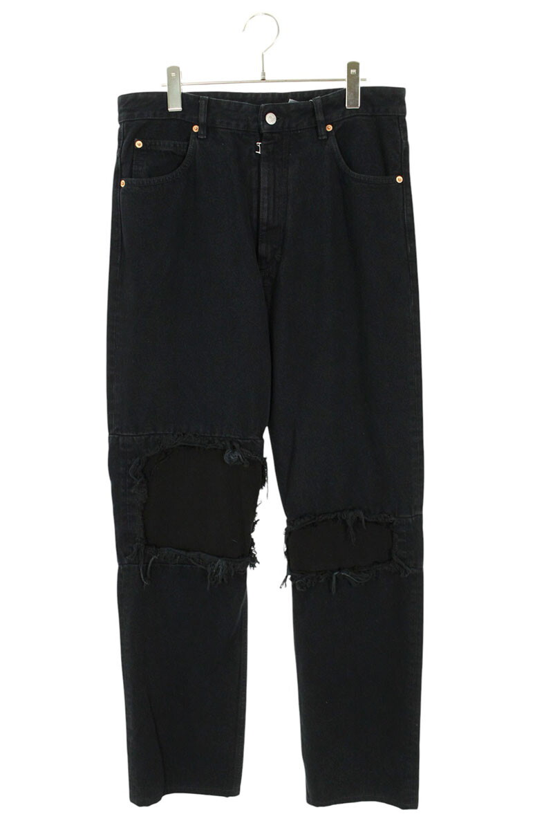 エムエムシックス サイズ:32インチ S62LB0137 ダメージ加工ストレートデニムパンツ 中古 BS99拍卖