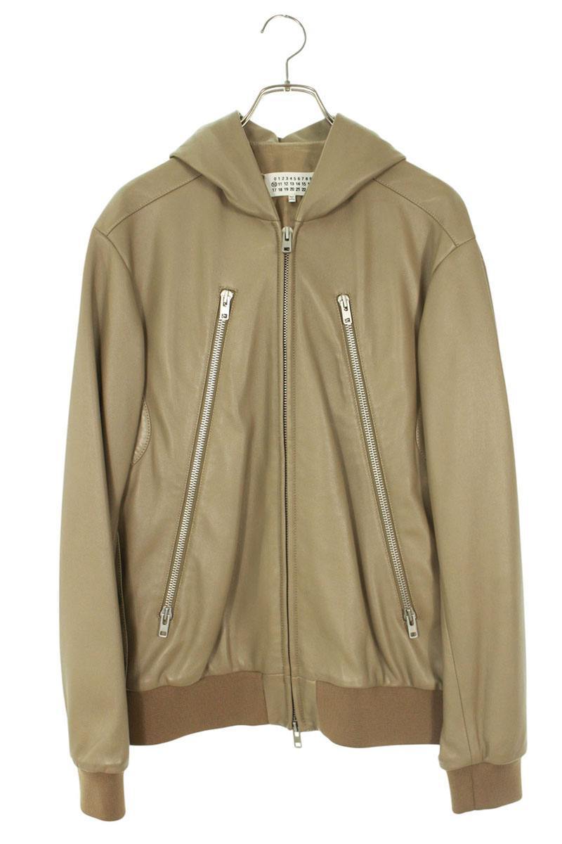 メゾンマルジェラ サイズ:44 20SS S50AM0458 5zipフーデッドレザージャケット 中古 SB01拍卖