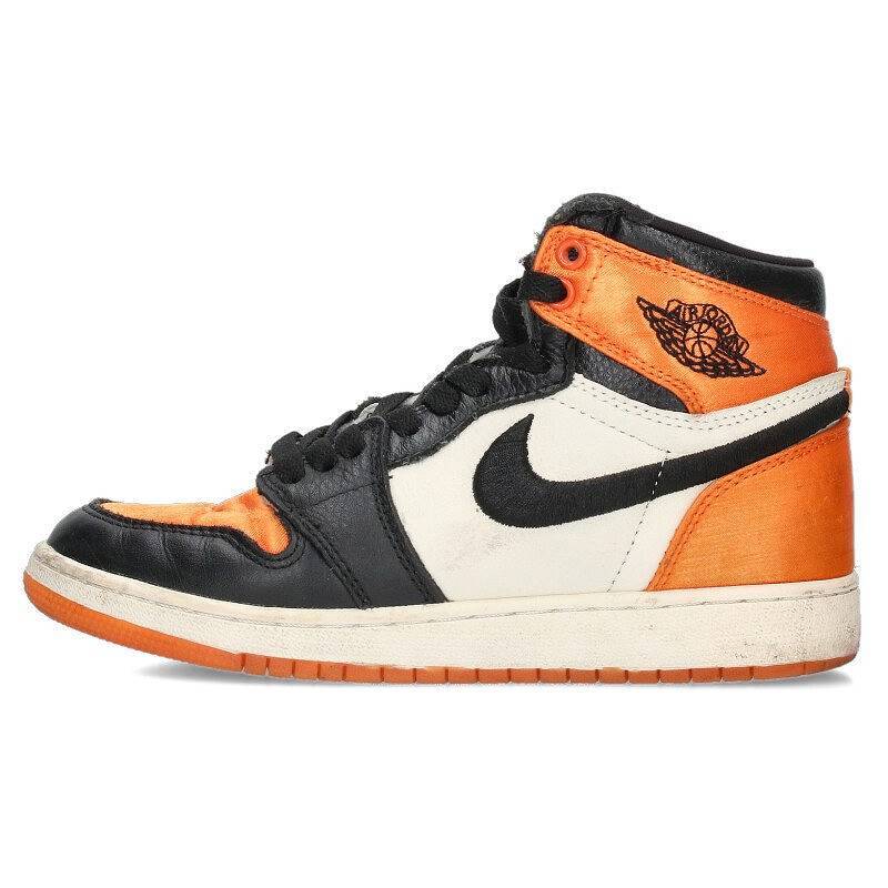 ナイキ 23cm WMNS AIR JORDAN 1 SATIN SHATTERED BACKBOARD エアジョーダン1サテンシャッターバックボードスニーカー 中古 BS99拍卖