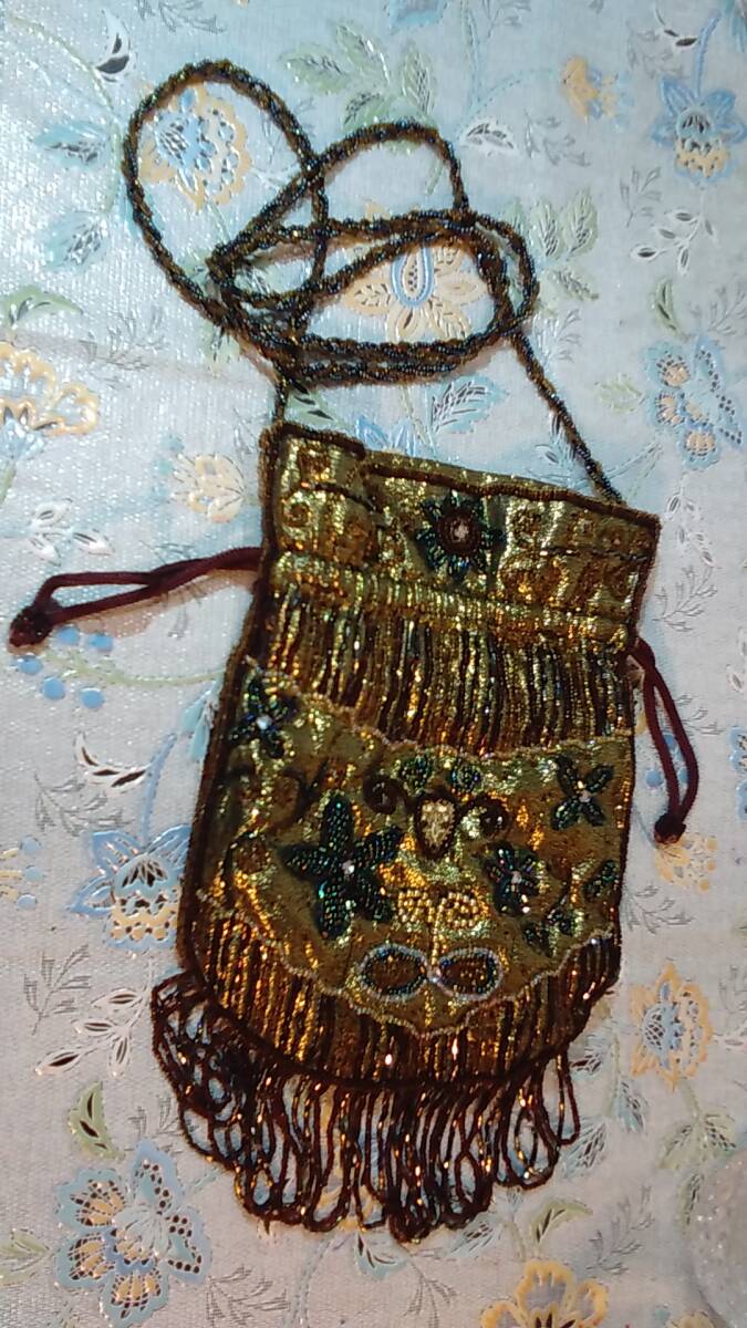 ■■ VINTAGE ビーズ 巾着 ショルダーバッグ ■■拍卖