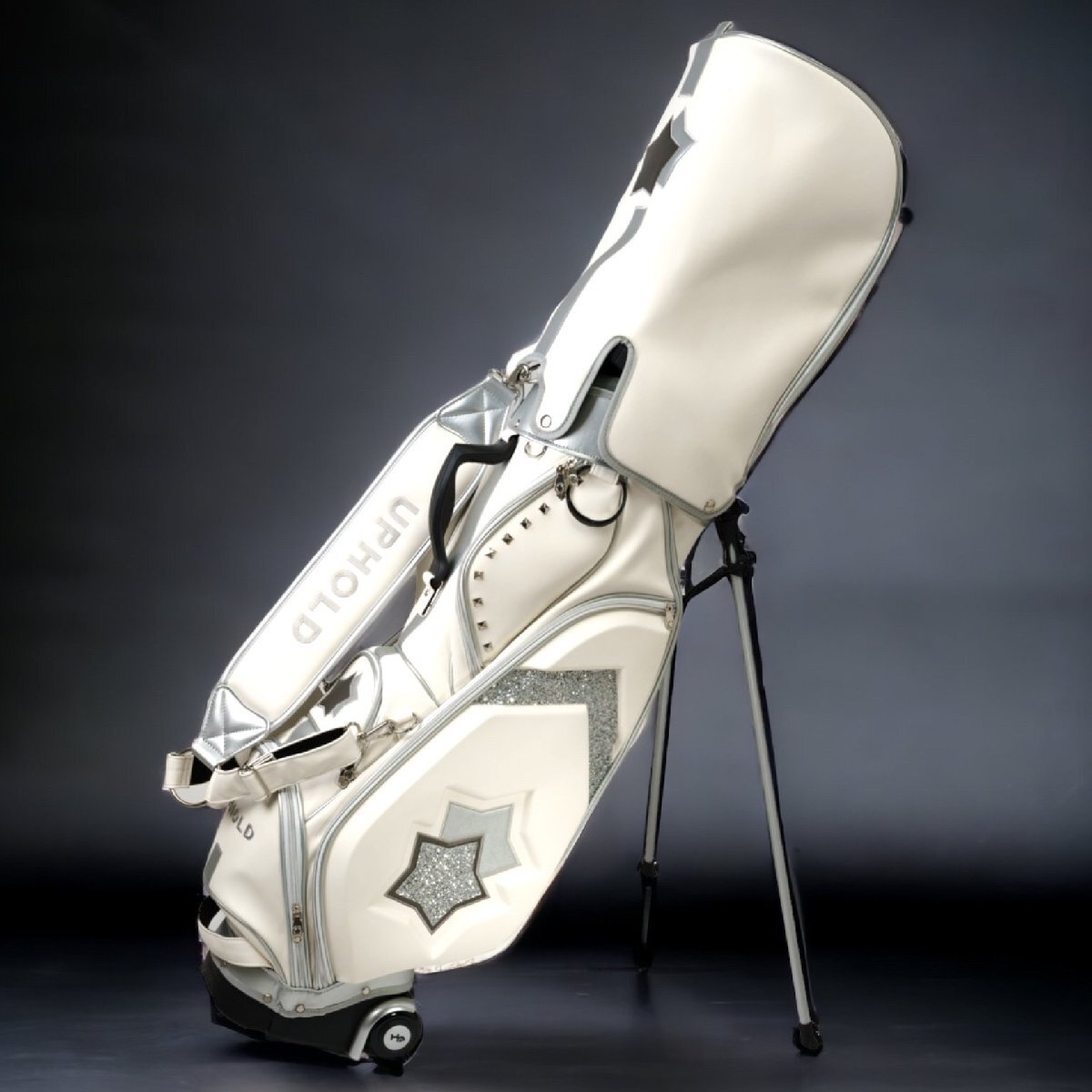 ☆ UPHOLD MIYAZAKI アップホールド スタンドキャディーバッグ White 【未使用・新品】 キャスター付き 参考上代¥63,800‐拍卖