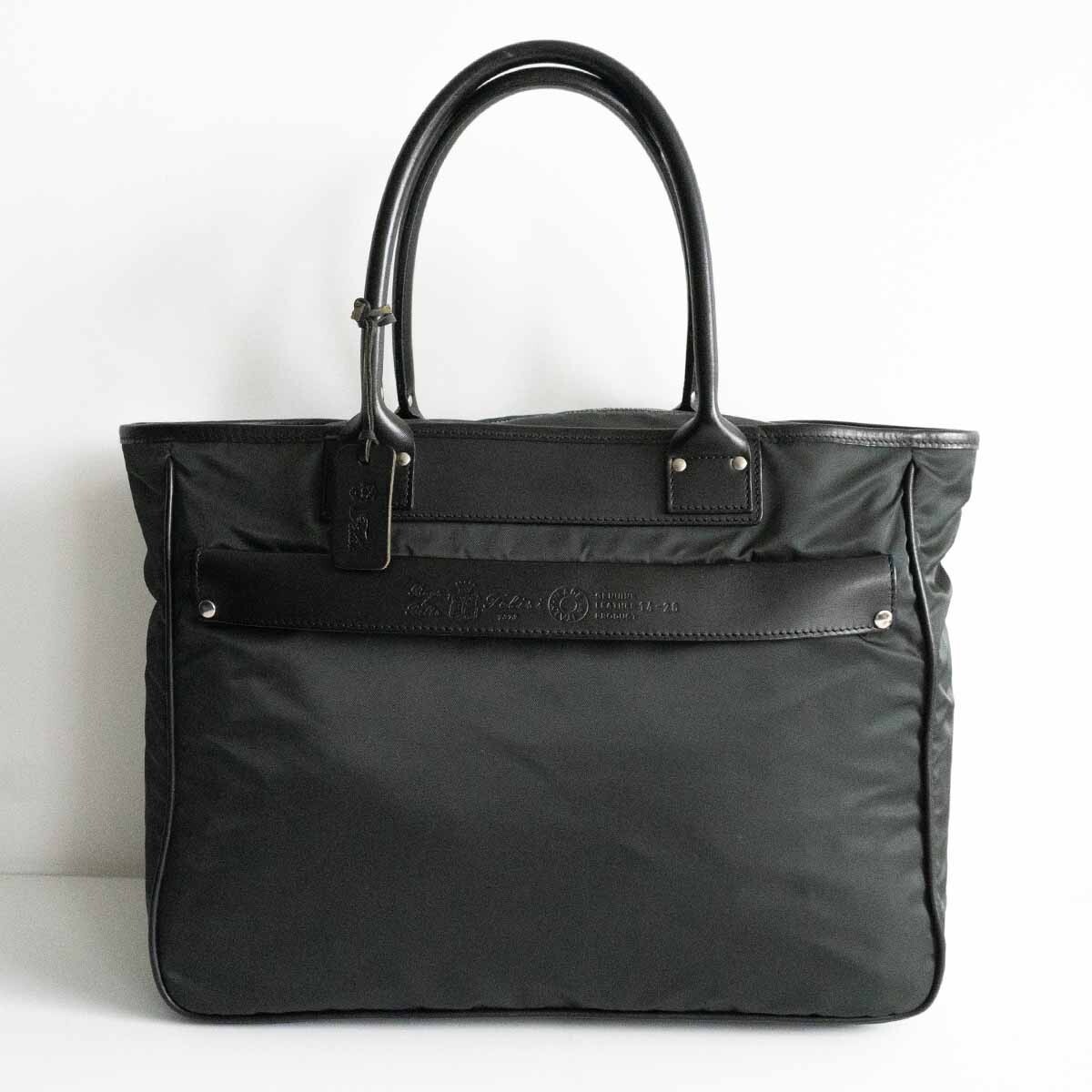 【美品】FELISI 【14-26/DS トートバッグ】ブラック ナイロン×レザー ビジネス バッグ フェリージ 25070393拍卖