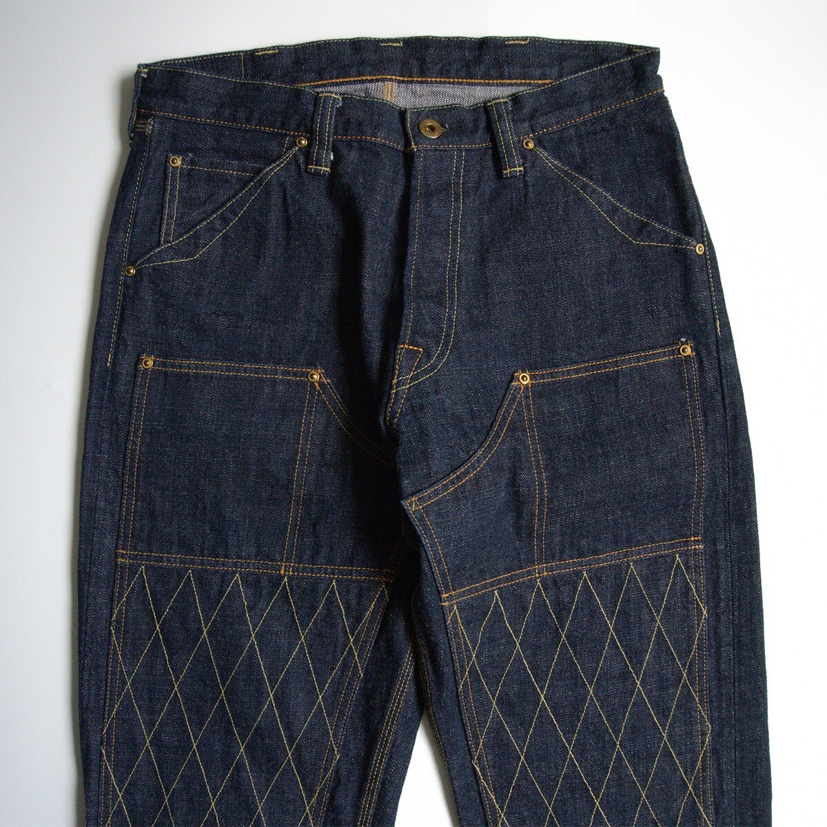 【美品】trophy clothing【ダブルニー デニム パンツ】32 インディゴ トロフィークロージング 25070793拍卖