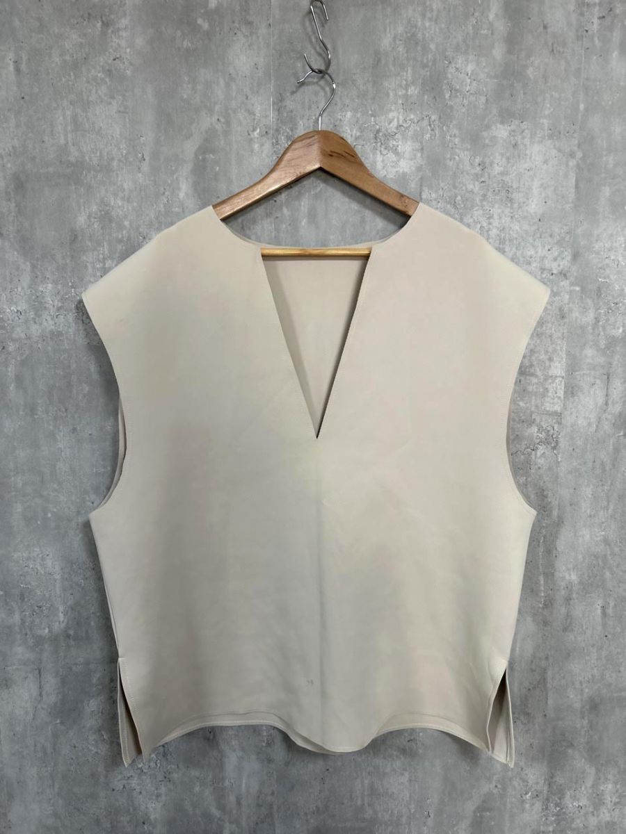 ネコポスOK epnok エプノック ダンボールカット キーネック ベスト sizeM/ベージュ ■◆ メンズ拍卖