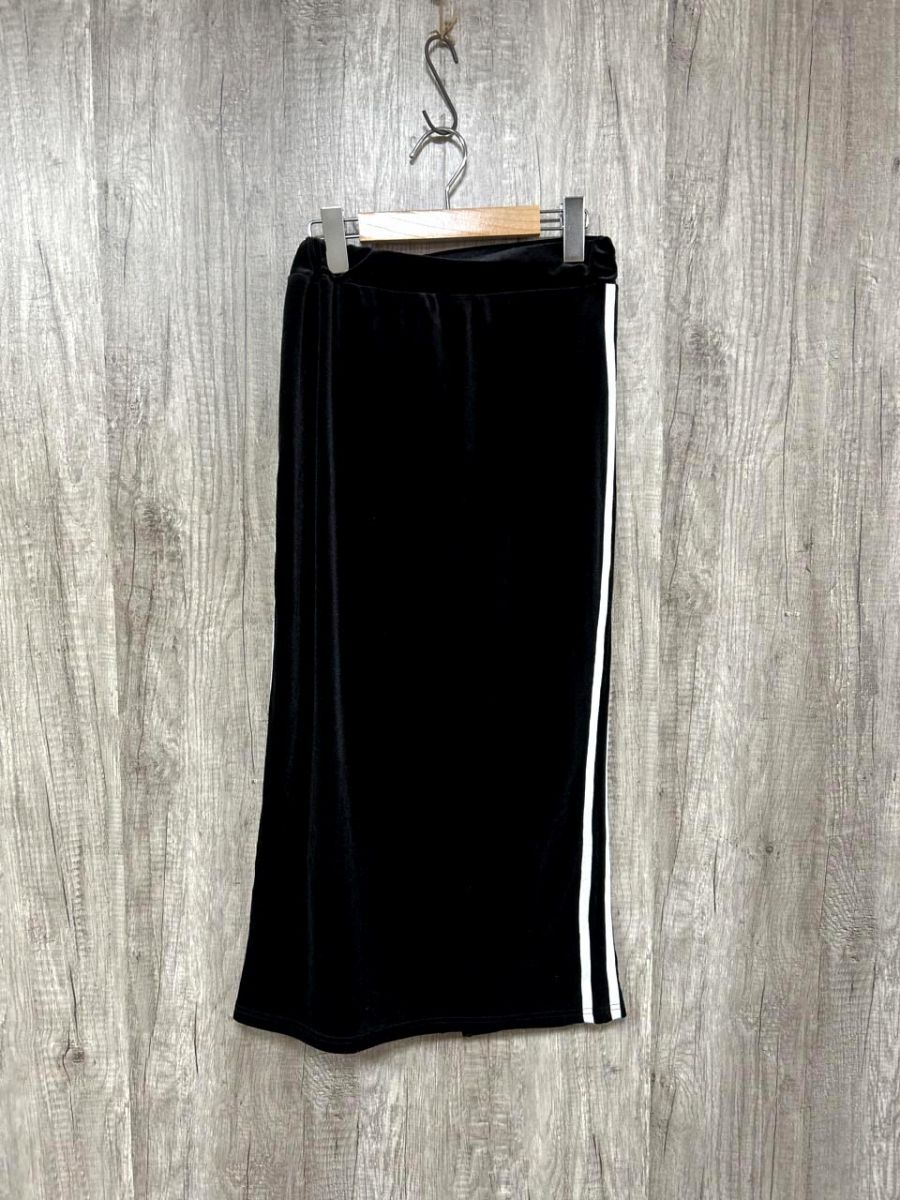 GORGE ゴージ サイドライン ベロア スリット ロング タイト スカート sizeF/黒 ■■ レディース拍卖