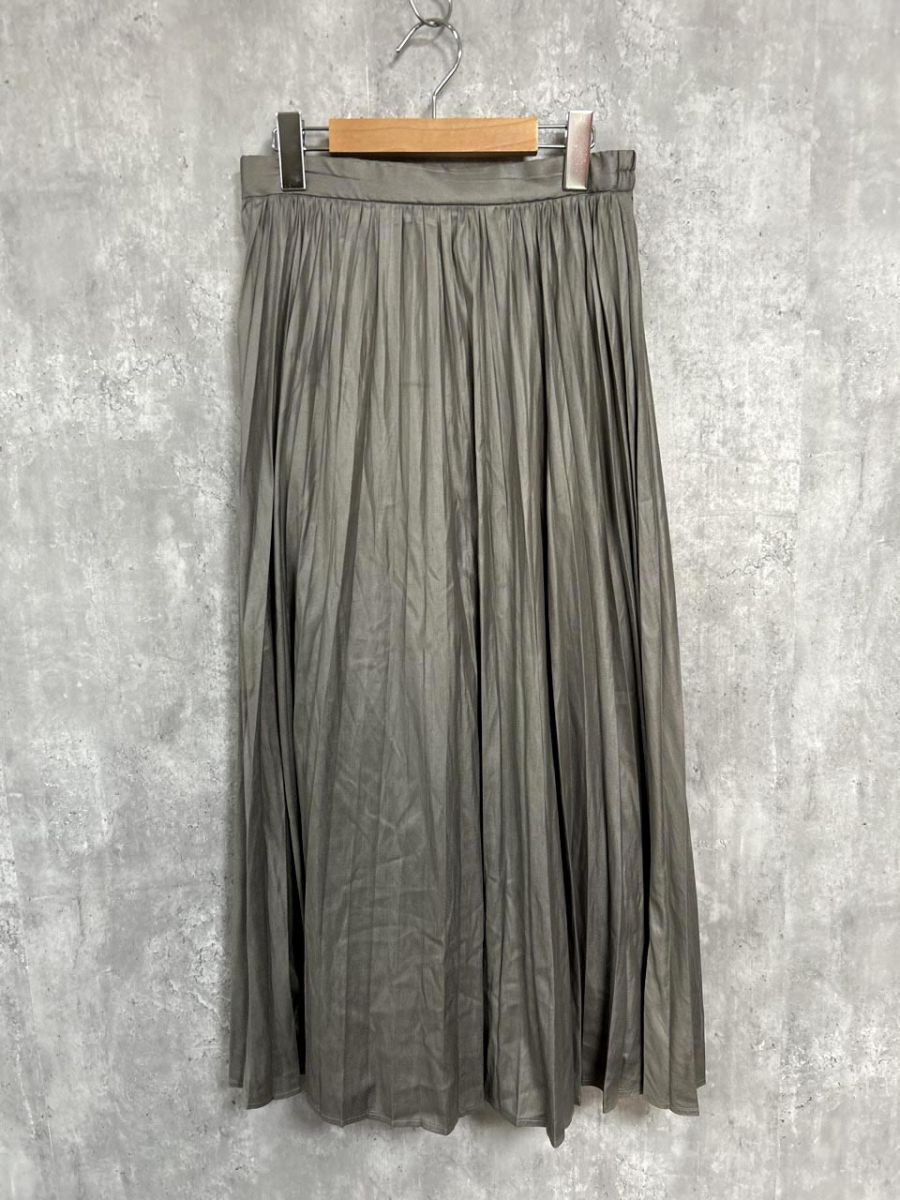 ネコポスOK MEDE19F メデジュウキュウ プリーツ ロング スカート sizeM/グレー ■◆ レディース拍卖