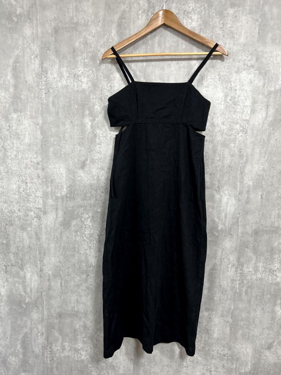 ネコポスOK SELECT MOCA セレクトモカ サイドカットアウト キャミソールワンピース キャミソール ワンピース sizeF/黒 ■■ レディース拍卖