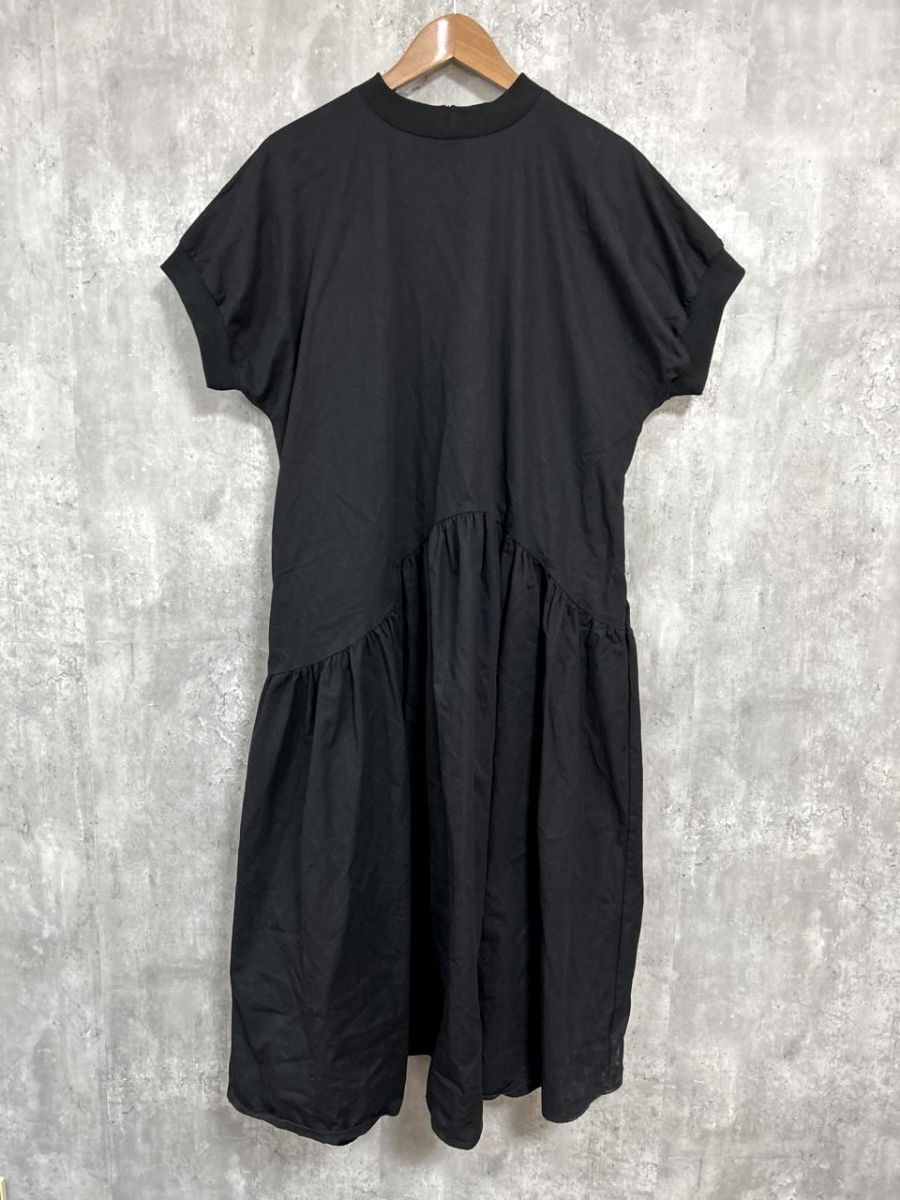 | patterntorso antiqua アンティカ 半袖 ギャザー ロング ワンピース sizeF/黒 ■◆ レディース拍卖