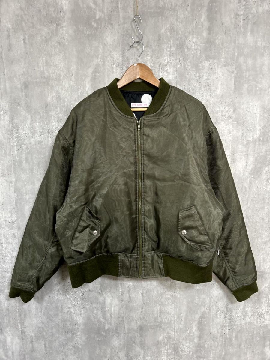 ittle sunny bite × Muppets KERMIT MA-1 コラボ ジャケット カーミット プルオーバー sizeF/オリーブ ◆■◎ レディース拍卖