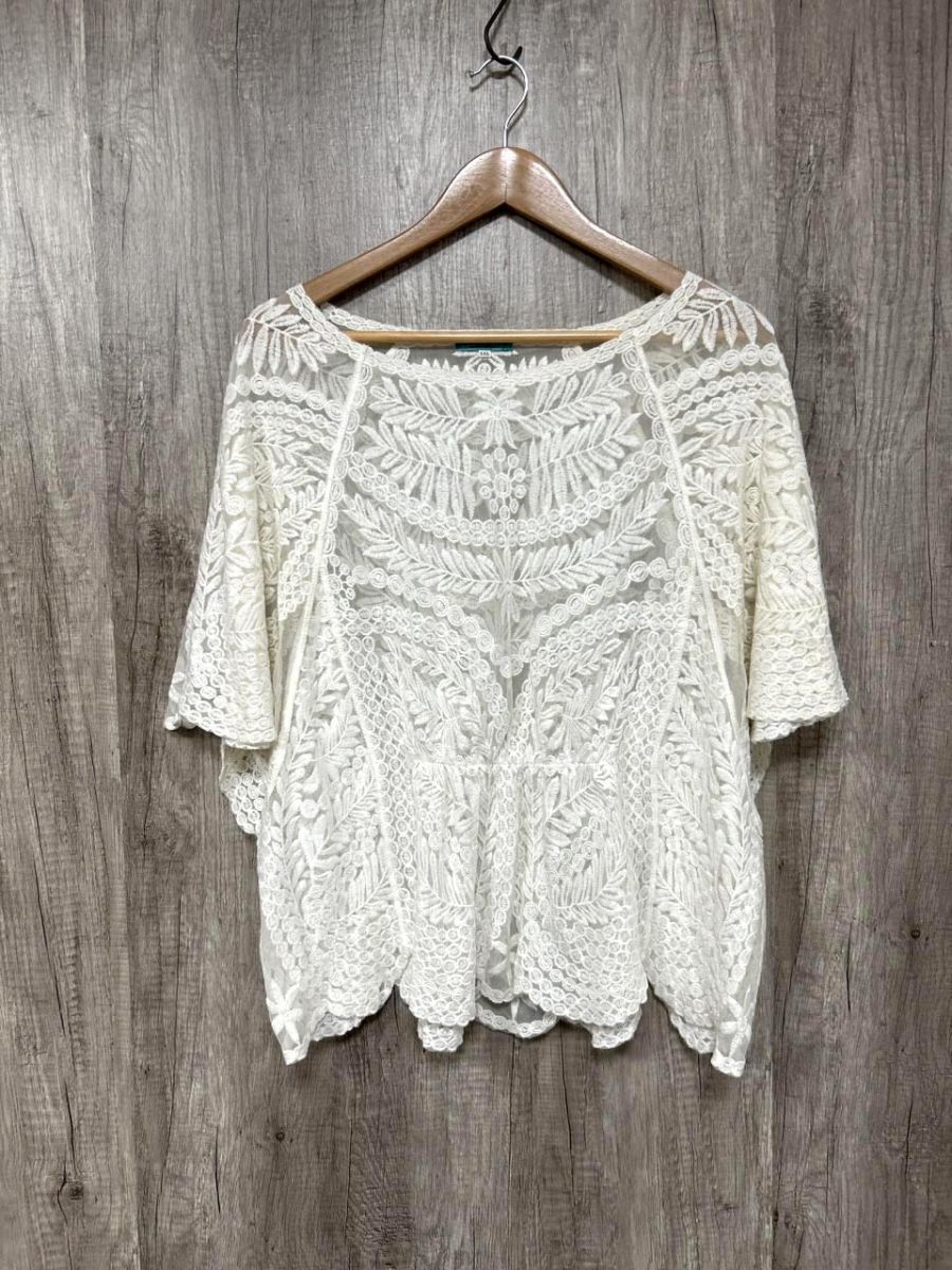 ネコポスOK Khadaland カダーランド 半袖 ボタニカル シアー カットソー sizeL-LL/白 ■◆ レディース拍卖