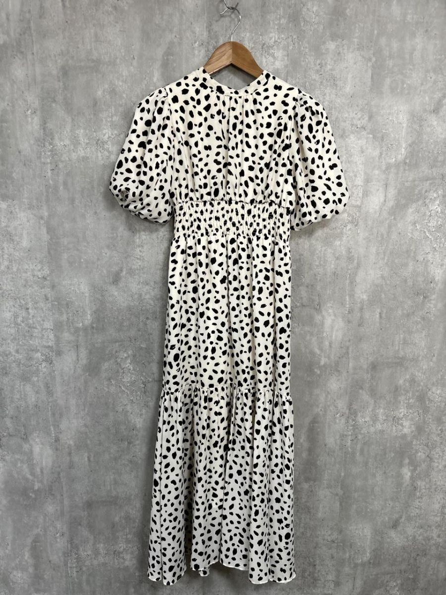 MERCURYDUO マーキュリーデュオ ダルメシアン柄 Aライン ワンピース sizeM/アイボリー ■◆ レディース拍卖