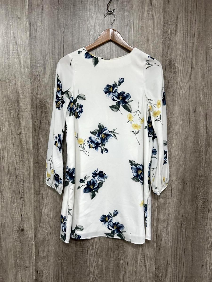 ネコポスOK snidel スナイデル 長袖 花柄 Iライン ワンピース sizeF/白 ■◇ レディース拍卖