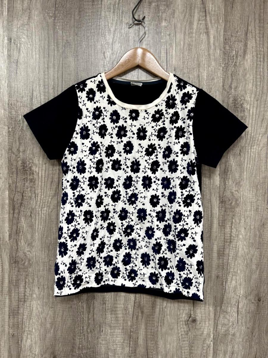 ネコポスOK Ebonyivory エボニーアイボリー 花柄 Tシャツ sizeF/白x紺 ■◆ レディース拍卖