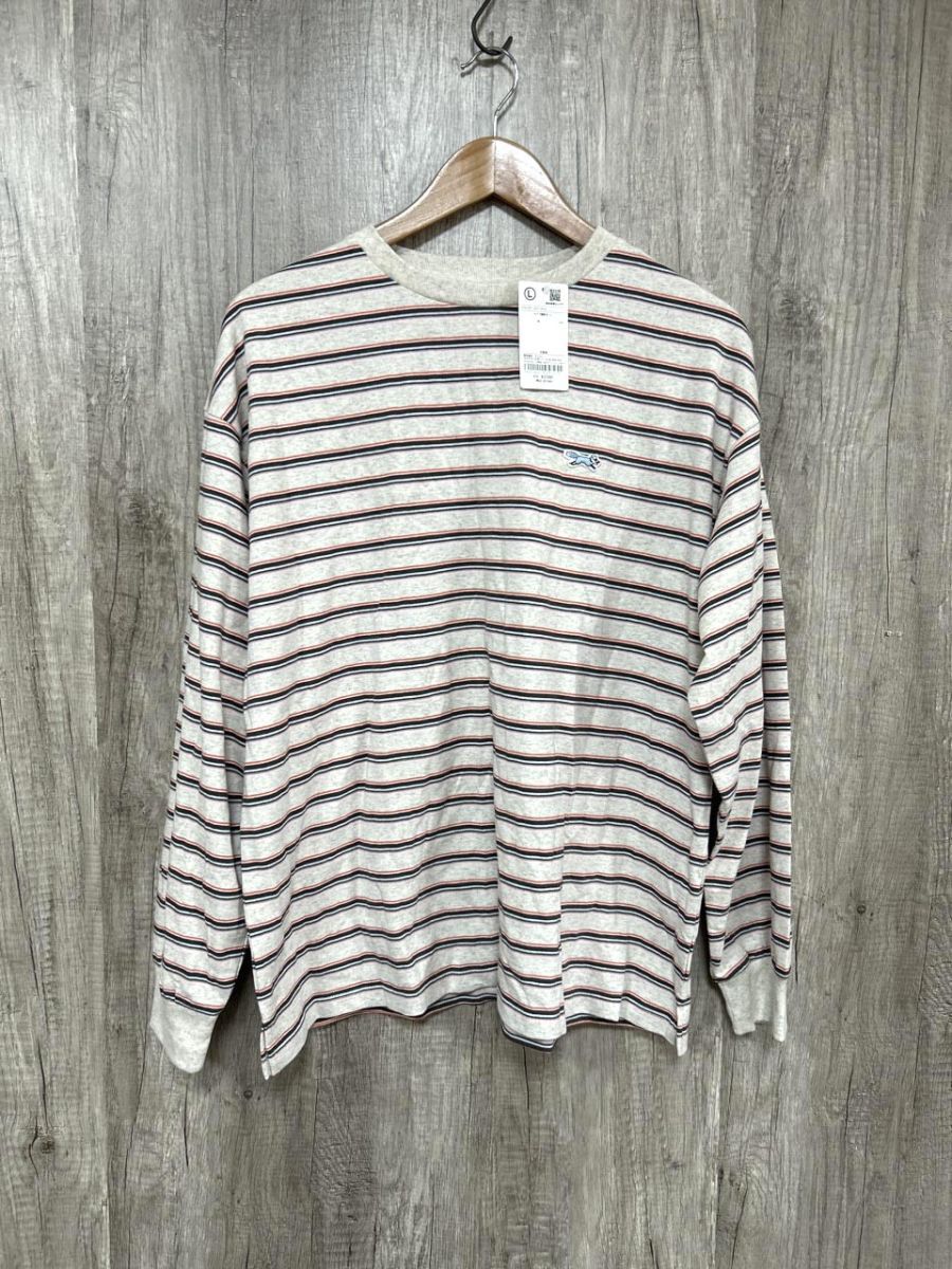 ネコポスOK coen コーエン ボーダー ロング Tシャツ sizeL/グレー ■◇ レディース拍卖
