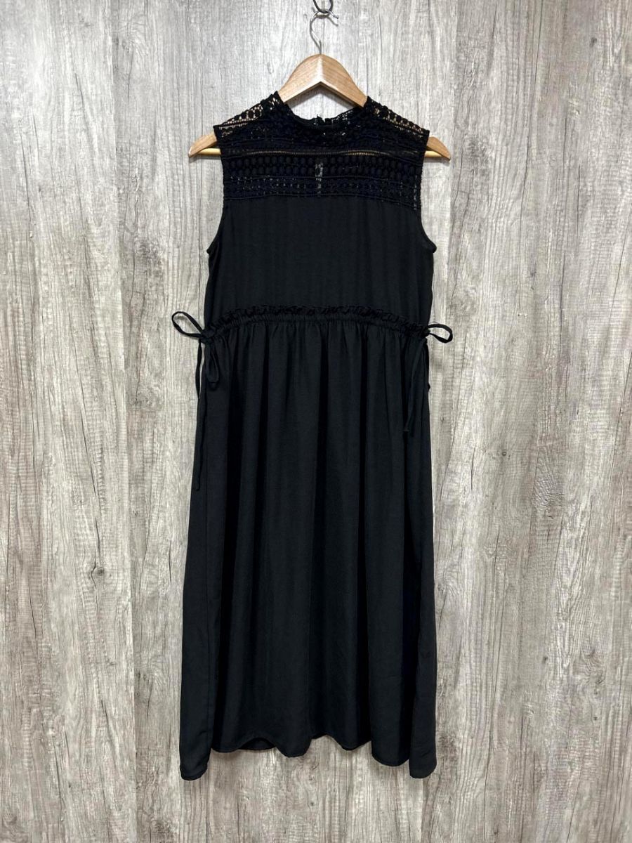 VIS ビス レース フレア ロング ノースリーブ ワンピース sizeF/黒 ■◆ レディース拍卖