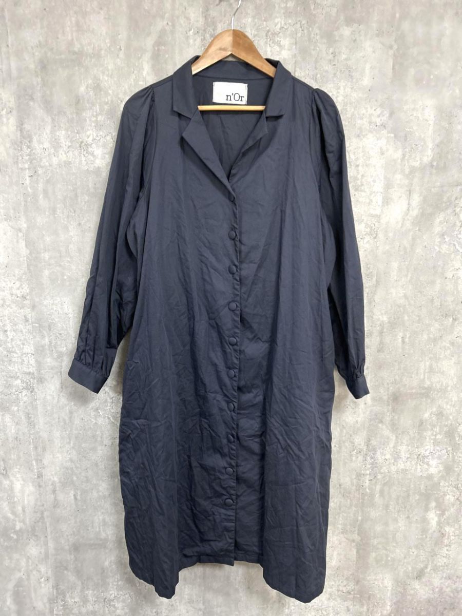 ネコポスOK n’Or ノアール ロング コート sizeF/紺 ■◇ レディース拍卖