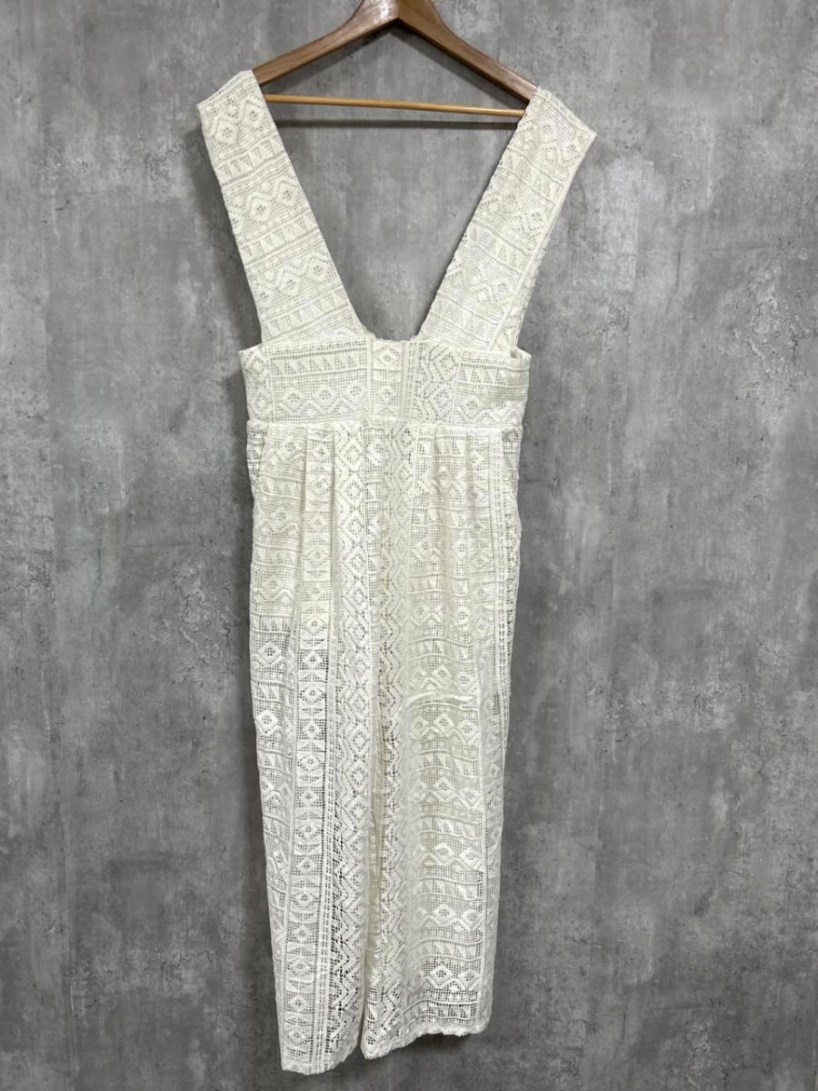 Libra Cue レース サロペット オーバーオール size1/白 ■■ レディース拍卖