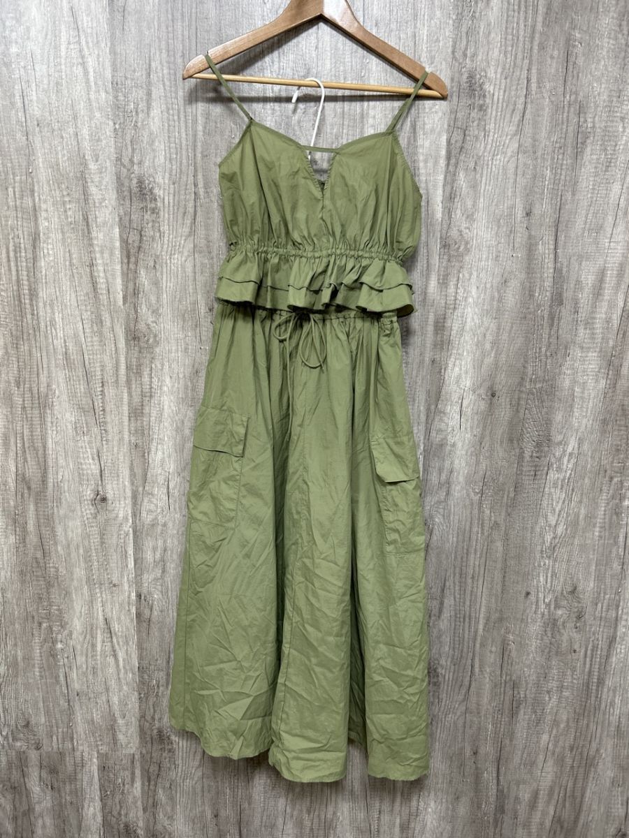 w closet ダブルクローゼット 2点セット ナイロン キャミ スカート セットアップ sizeF/カーキ ■◆ レディース拍卖